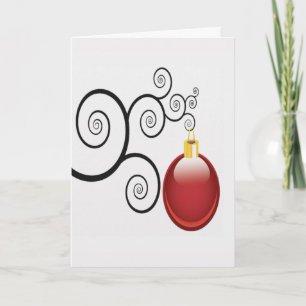 Fancy Red Christmas Ornament Holidays Christmas Holiday Card