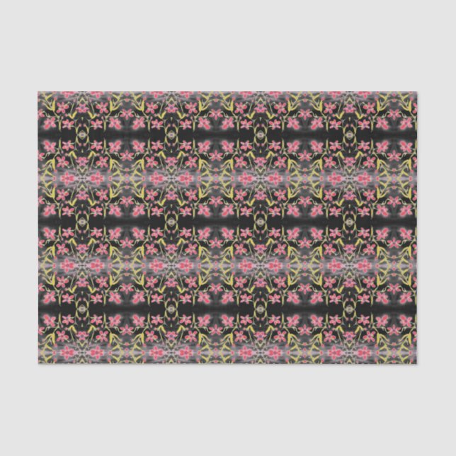 Fancy Red Floral Tissue Paper (Front)