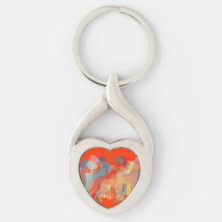 Fancy red Great Danes Key Ring