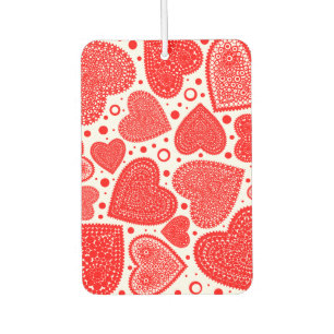 Fancy Red Hearts Pattern  Car Air Freshener