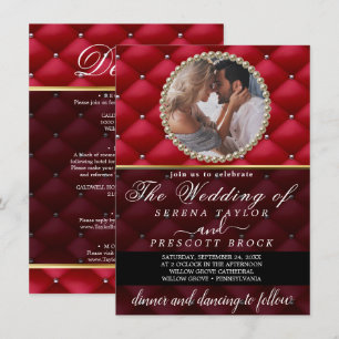 Fancy Red Photo Wedding Invitation