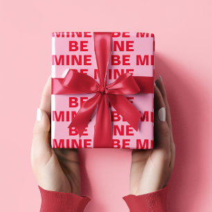 Fancy Red & Pink Be MIne Valentines Wrapping Paper