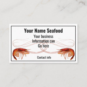 Fancy Red Shrimp on White Business Card