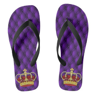 Fancy Regal Royal Purple & Crown Jandals