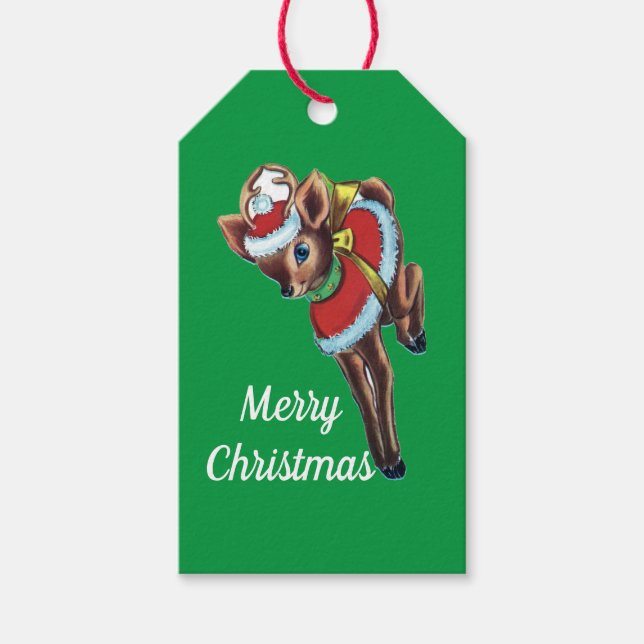 Fancy Reindeer Gift Tag (Front)