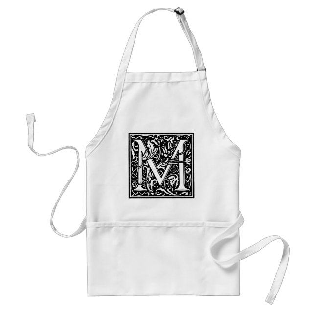 Fancy Renaissance Style Alphabet Letter M Standard Apron (Front)