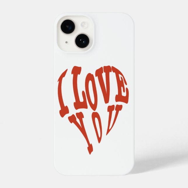 Fancy Romantic Red I Love You Iphone14 Cases. iPhone Case (Back)