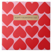 Fancy Romantic Red & Pink Hearts Pattern With Name Tile (Front)