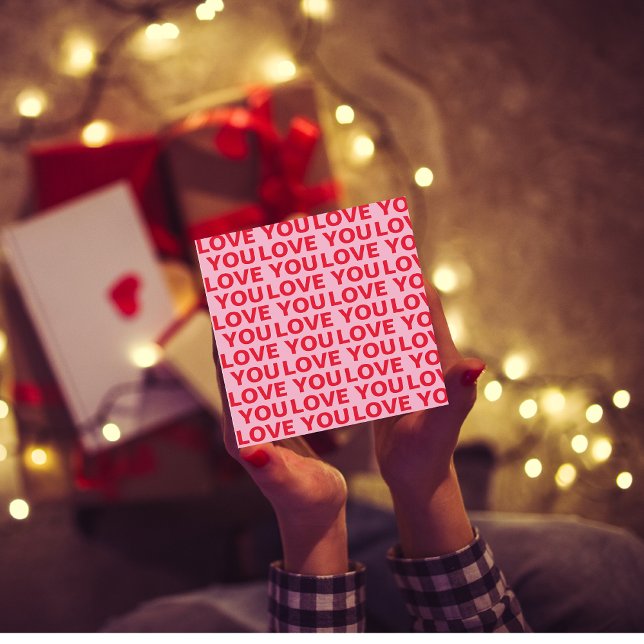 Fancy Romantic Red & Pink Love You Pattern  (Creator Uploaded)