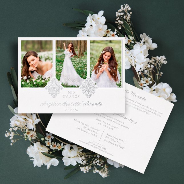 Fancy Romantic XV Spanish 3 Photos Silver Lace (Creator Uploaded)
