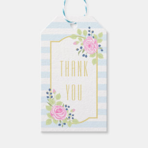 Fancy Roses Blueberry Thank You Gift Tags