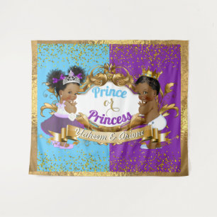 Fancy Royal African Gender Reveal Purple & Blue Tapestry