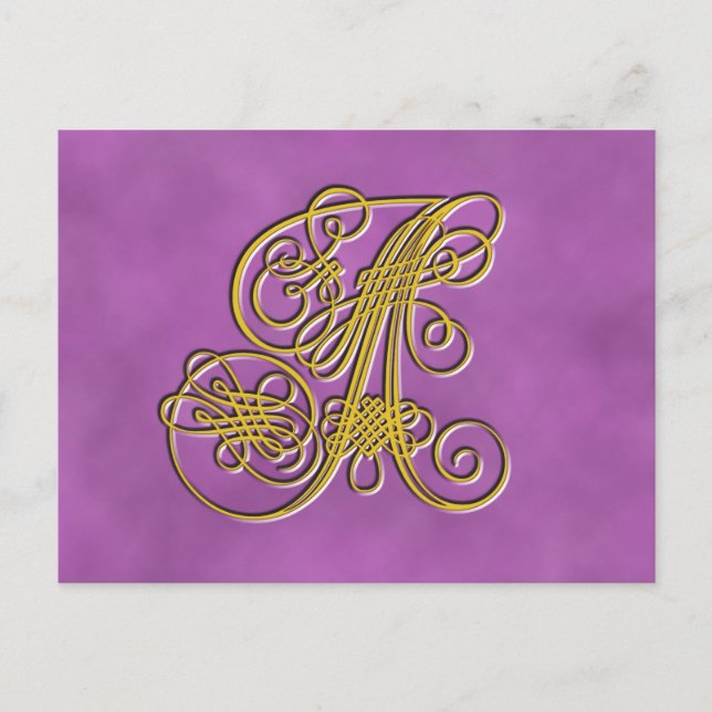Fancy Royal Monogram Letter A Postcard (Front)