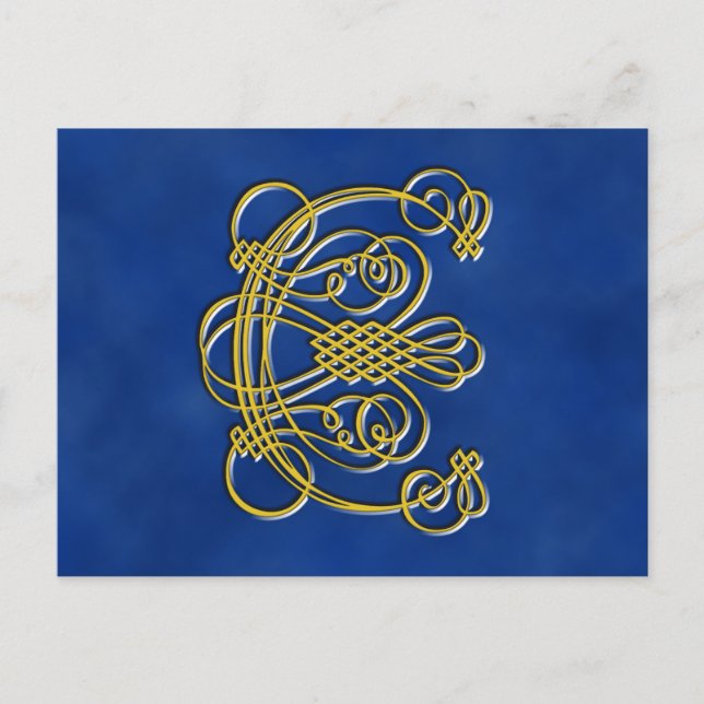 Fancy Royal Monogram Letter C Postcard (Front)