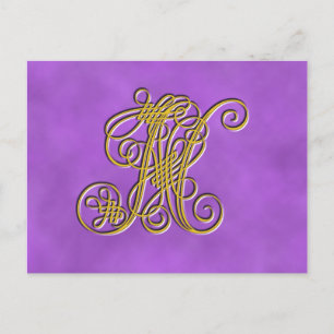 Fancy Royal Monogram Letter N Postcard