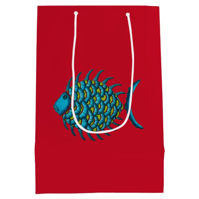 Fancy Ruffled Fish  Medium Gift Bag (Back)