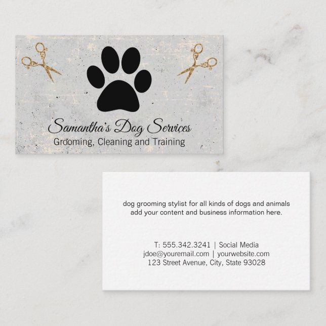 Fancy Scissors | Dog Paw Business Card (Front/Back)