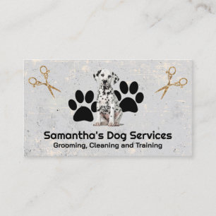 Fancy Scissors   Dog Paw   Dalmatians Puppy Business Card