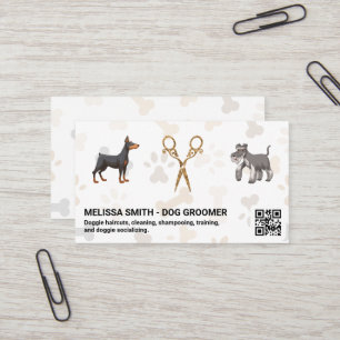 Fancy Scissors Doggies QR code Business Card