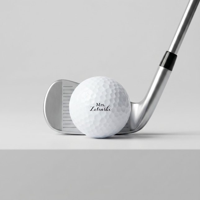 Fancy Script Calligraphy Minimalist  Golf Balls (Creator Uploaded)