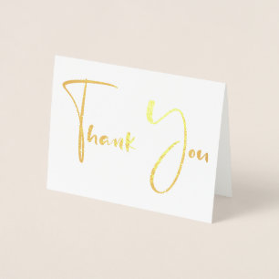 Fancy Script Font Thank You Foil Card