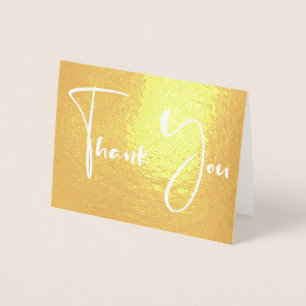 Fancy Script Font Thank You Foil Card