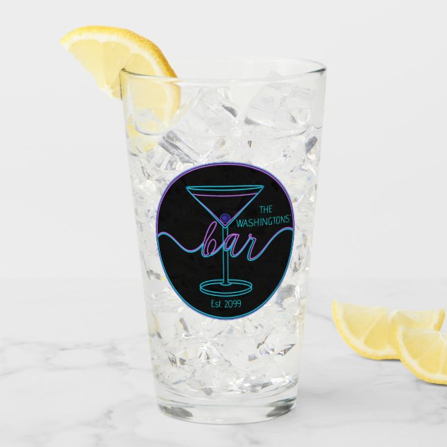Fancy Script Fun Bar Glasses (Front Ice)