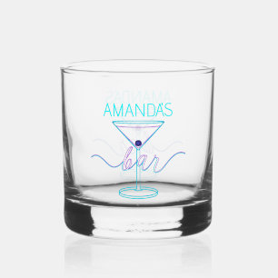 Fancy Script Fun Colours Fun Bar Rocks Whiskey Glass