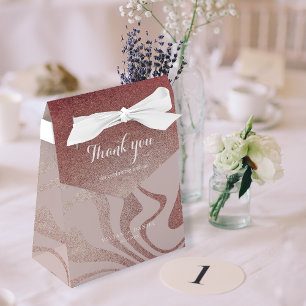 Fancy Script RoseGold Thank You Wedding  Favour Box