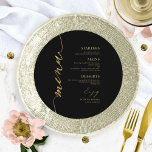 Fancy Script Round Wedding Menu Card For Plate<br><div class="desc">A simple chic calligraphy wedding menu card. I do offer a free customisation service,  if you have any questions or special requests,  please feel free to contact me.</div>