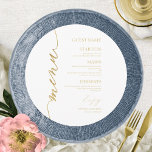 Fancy Script Round Wedding Menu Card For Plate<br><div class="desc">A simple chic calligraphy wedding menu card with guest name. PLEASE NOTE: customise this template one by one (adding the guest name ), and add each menu card separately to your cart. CUSTOMIZATION: If you need design customisation, please get in touch with me via chat; if you need information about...</div>