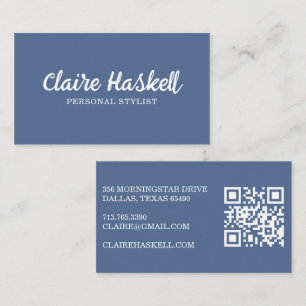 Fancy Script Soft Summer Minimalist Modern QR Code Business Card