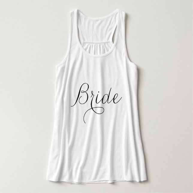 Fancy Script Typography "Bride" Singlet (Design Front)