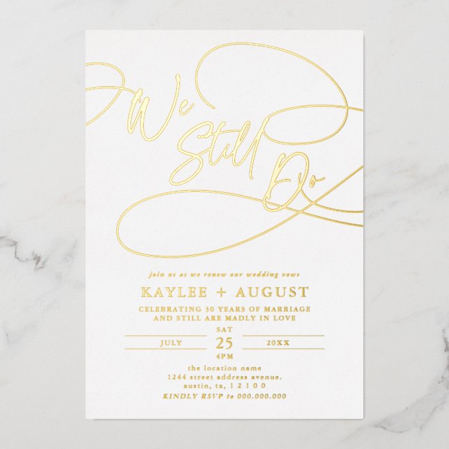 Fancy Script "We Still Do" Wedding Vow Renewal (Front)