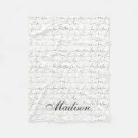 Fancy Script Writing Black White Custom Name