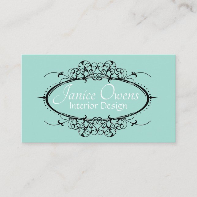 Fancy Scrollwork Frame Business Card (Front)