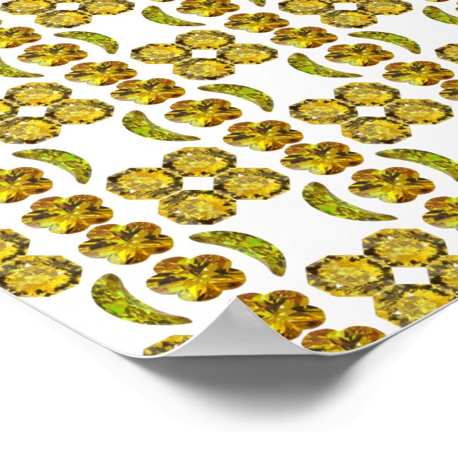 Fancy shape Gemstone Art Yellow Poster (Corner)