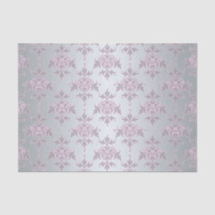 Fancy Silver and Pink/Purple Damask Tissue Paper