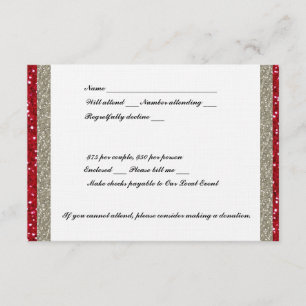 Fancy Silver and Red Event RSVP Card