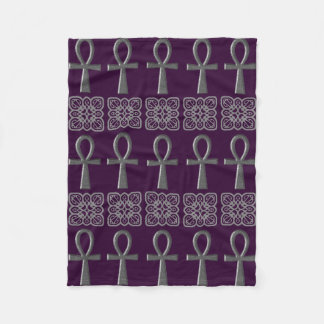 Fancy Silver Ankh Fleece Blanket
