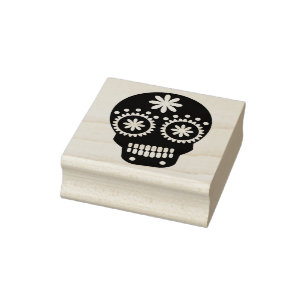 Fancy Skull Rubber Stamp