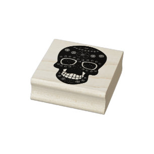 Fancy Skull Rubber Stamp