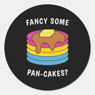 Fancy Some Pan-cakes Funny LGBTQ Pansexual Pride Classic Round Sticker