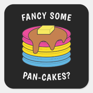 Fancy Some Pan-cakes Funny LGBTQ Pansexual Pride Square Sticker