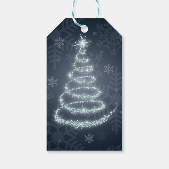 Fancy Sparkly Christmas Tree Gift Tags (Back)