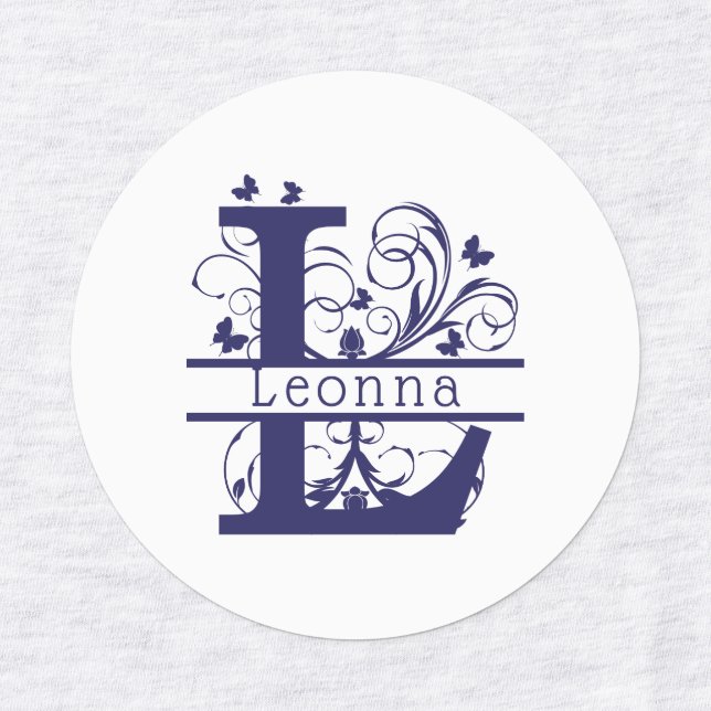 Fancy Split Letter 'L' Monogram Customisable (Design 1)