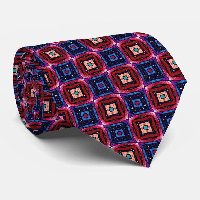 Fancy Squares Neck Tie (Rolled)