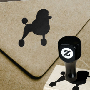 Fancy Standard Poodle Silhouette Rubber Stamp