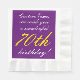 Fancy Style 70th Birthday Paper Napkins