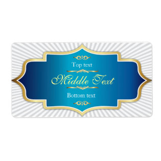 Fancy Style Jam Jelly Label Blue